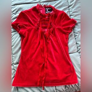 Killstar Red Velvet Shirt